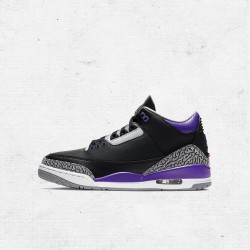 Best Jordans 3 Retro Black Court Purple Women Men AJ3 CT8532-050