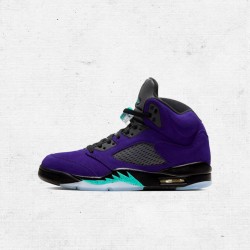 Best Travis Scott x Jordans 5 Alternate Grape Women Men AJ5 136027-500