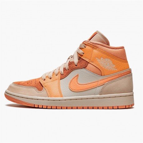 Air Jordan 1 Mid Apricot Orange Dh4270 800 Apricot Agate Terra Blush Women And Men AJ1 Jordan Sneakers