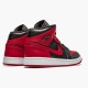 Air Jordan 1 Mid Banned 2020 554724 074 Black University Red Black Whi Women And Men AJ1 Jordan Sneakers