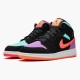 Air Jordan 1 Mid Candy Blacktotal Orange 554725 083 Women And Men AJ1 Jordan Sneakers