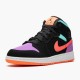 Air Jordan 1 Mid Candy Blacktotal Orange 554725 083 Women And Men AJ1 Jordan Sneakers