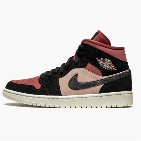 Air Jordan 1 Mid Canyon Rust Bq6472 202 Particle Beige Black Womens AJ1 Jordan Sneakers