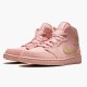 Air Jordan 1 Mid Coral Gold Women And Men 852542 600 Coral Stardustclub Gold AJ1 Black Jordan Sneakers