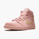 Air Jordan 1 Mid Coral Gold Women And Men 852542 600 Coral Stardustclub Gold AJ1 Black Jordan Sneakers