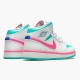 Air Jordan 1 Mid Digital Pink Womens Whitedigital Pink Aurora Gree 555112 102 AJ1 Jordan Sneakers