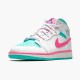 Air Jordan 1 Mid Digital Pink Womens Whitedigital Pink Aurora Gree 555112 102 AJ1 Jordan Sneakers