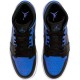 Air Jordan 1 Mid Hyper Royal Tumbled Leather 554724 077 AJ1 Women And Men Jordan Shoes