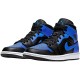 Air Jordan 1 Mid Hyper Royal Tumbled Leather 554724 077 AJ1 Women And Men Jordan Shoes