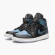 Air Jordan 1 Mid Iridescent Black Blackpale Ivory Multi Color Bq6472 009 Women And Men AJ1 Jordan Sneakers