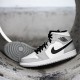 Air Jordan 1 Mid Light Smoke Grey Light Smoke Greyblack White 554724 092 Women And Men AJ1 Jordan Sneakers