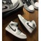 Air Jordan 1 Mid Light Smoke Grey Light Smoke Greyblack White 554724 092 Women And Men AJ1 Jordan Sneakers