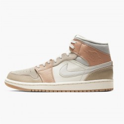 Air Jordan 1 Mid Milan Saillight Bone String Shimmer Cv3044 100 Women And Men AJ1 Sneakers