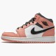 Air Jordan 1 Mid Pink Quartz Pink Quartzdk Smoke Grey 555112 603 AJ1 Sneakers