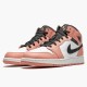 Air Jordan 1 Mid Pink Quartz Pink Quartzdk Smoke Grey 555112 603 AJ1 Sneakers