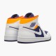 Air Jordan 1 Mid Royal Blue Laser Orange AJ1 Women And Men Sneakers 554724 131