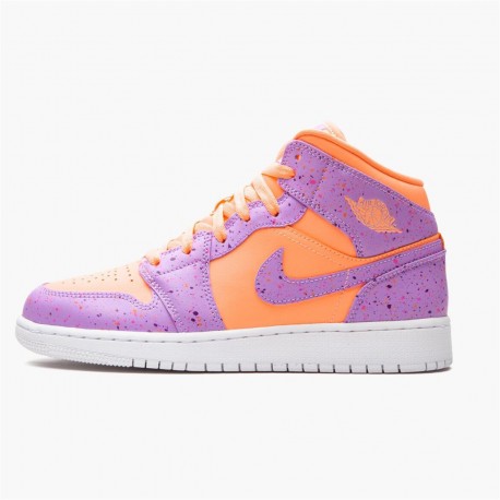 Air Jordan 1 Mid Se Atomic Pulse Women And Men Orange Pulseatomic Violet Av5174 800 AJ1 Jordan Sneakers