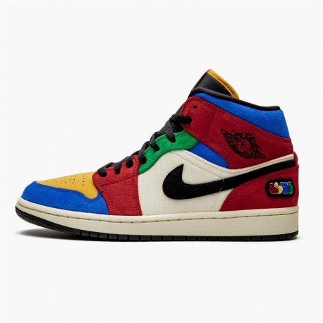 Air Jordan 1 Mid Se Fearless Blue The Great Multicolormulticolor Cu2805 100 Women And Men AJ1 Jordan Sneakers