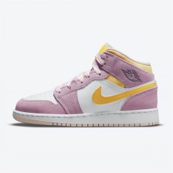 Air Jordan 1 Mid Se Gs Arctic Pink Dc9517 600 Wmns AJ1 Light Arctic Pink University Gold White Jordan Sneakers