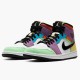 Air Jordan 1 Mid Se Multicolor Whiteblacklightbulbteam Ora Cw1140 100 AJ1 Sneakers