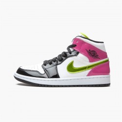 Air Jordan 1 Mid White Black Cyber Pink Cz9834 100 AJ1 Sneakers