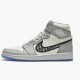 Air Jordan 1 Retro High Dior Wolf Greysail Photon Dust Whi Cn8607 002 Women And Men AJ1 Jordan Sneakers