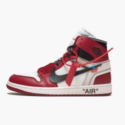 Air Jordan 1 Retro High Off White Chicago Women And Men AJ1 Shoes Aa3834 101 Whiteblack Varsity Red Jordan Sneakers