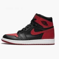 Air Jordan 1 Retro High Og Banned Bred 555088 001 Women And Men AJ1 Sneakers