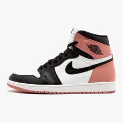 Air Jordan 1 Retro High Rust Pink Women And Men Whiteblack Rust Pink 861428 101 AJ1 Jordan Sneakers