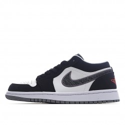 Air Jordan 1 Low Black White Wolf Grey Infrared 23 553558 029 Women And Men AJ1 Shoes