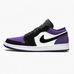 Air Jordan 1 Low Court Purple Women And Men 553558 125 Whiteblack Court Purple AJ1 Jordan Sneakers