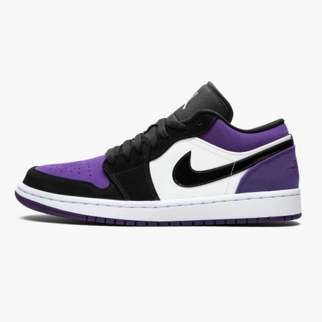 Air Jordan 1 Low Court Purple Women And Men 553558 125 Whiteblack Court Purple AJ1 Jordan Sneakers