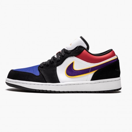 Air Jordan 1 Low Lakers Top 3 Women And Men Cj9216 051 Blackfield Purple White AJ1 Jordan Sneakers