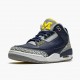 Air Jordan 3 Retro Michigan Mens AJ3 820064 Blackuniversity Gold Cement G AJ3 Jordan Sneakers