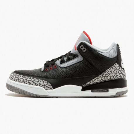 Air Jordan 3 Retro Og Blackcement Blackfire Red Cement Grey 854262 001 AJ3 Sneakers