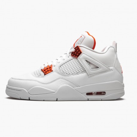 Air Jordan 4 Retro Metallic Orange Women And Men Ct8527 118 Whiteteam Orange Metallic Sil AJ4 Jordan Sneakers