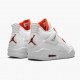 Air Jordan 4 Retro Metallic Orange Women And Men Ct8527 118 Whiteteam Orange Metallic Sil AJ4 Jordan Sneakers