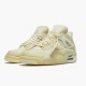 Air Jordan 4 Retro Off White Sail Women And Men Jordan Sneakers Sailmuslin White Black Cv9388 100