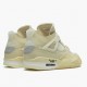 Air Jordan 4 Retro Off White Sail Women And Men Jordan Sneakers Sailmuslin White Black Cv9388 100