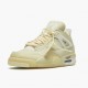 Air Jordan 4 Retro Off White Sail Women And Men Jordan Sneakers Sailmuslin White Black Cv9388 100