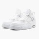 Air Jordan 4 Retro Pure Money Women And Men 308497 100 Whitemetallic Silver AJ4 Jordan Sneakers