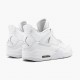 Air Jordan 4 Retro Pure Money Women And Men 308497 100 Whitemetallic Silver AJ4 Jordan Sneakers