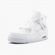 Air Jordan 4 Retro Pure Money Women And Men 308497 100 Whitemetallic Silver AJ4 Jordan Sneakers