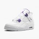 Air Jordan 4 Retro Pure Money Women And Men 308497 100 Whitemetallic Silver AJ4 Jordan Sneakers