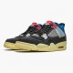 Air Jordan 4 Retro Union Off Noir Women And Men Dc9533 001 Off Noirbrigade Blue Dark Smo AJ4 Jordan Sneakers