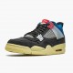 Air Jordan 4 Retro Union Off Noir Women And Men Dc9533 001 Off Noirbrigade Blue Dark Smo AJ4 Jordan Sneakers