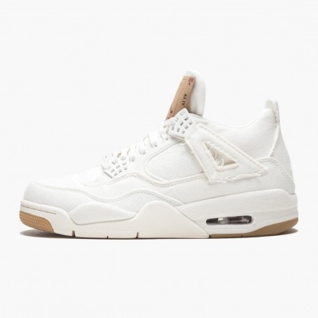 Levis X Air Jordan 4 Denim Mens Ao2571 100 White AJ4 Jordan Sneakers