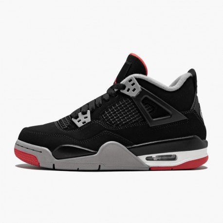 Air Jordan 4 Retro Bred 2019 Release Black Cement Grey Summit White AJ4 Sneakers 308497 060