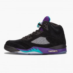 Air Jordan 5 Retro Black Grape Women And Men Blacknew Emerald Grape Ice 136027 007 AJ5 Jordan Sneakers