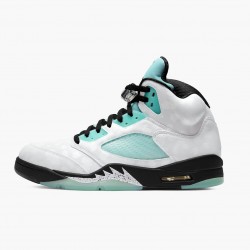 Air Jordan Retro 5 Island Green Women And Men Whiteblack White Island Green Cn2932 100 AJ5 Jordan Sneakers